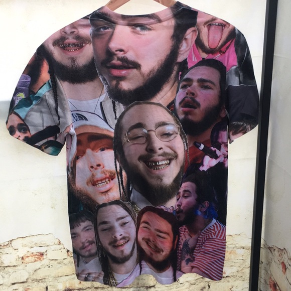 ⬇️ 2/$25 Marked Listings Graphic Pop Culture Post Malone Collage Tee - Picture 3 of 4
